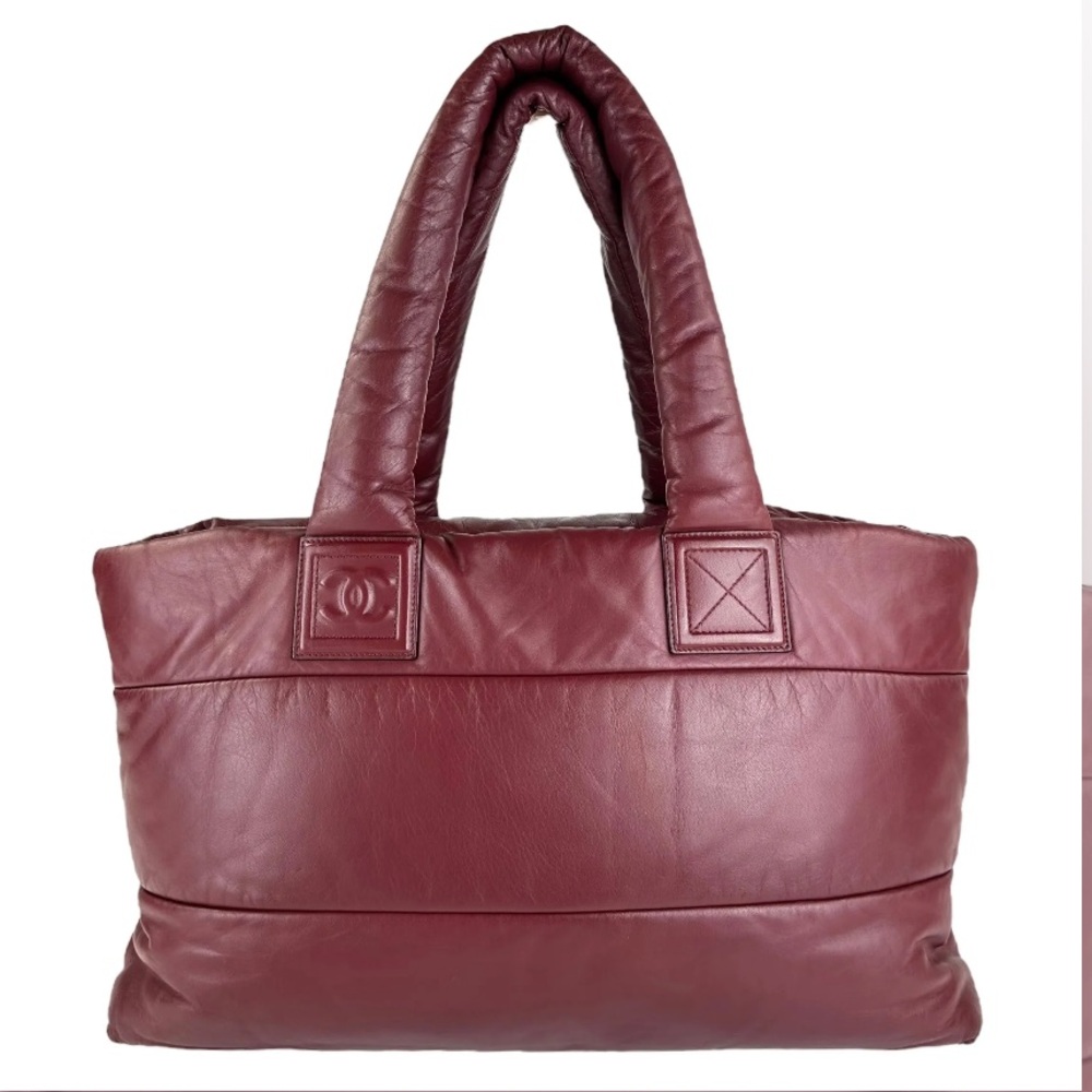 Auth CHANEL Coco Cocoon Lambskin Reversible Tote Bag